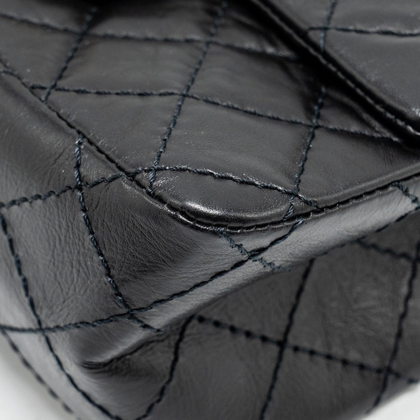 Chanel Mini 2.55 reissue flap bag aged calfskin black GHW