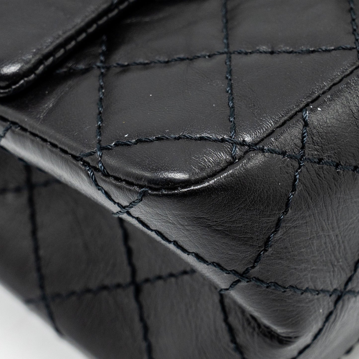 Chanel Mini 2.55 reissue flap bag aged calfskin black GHW