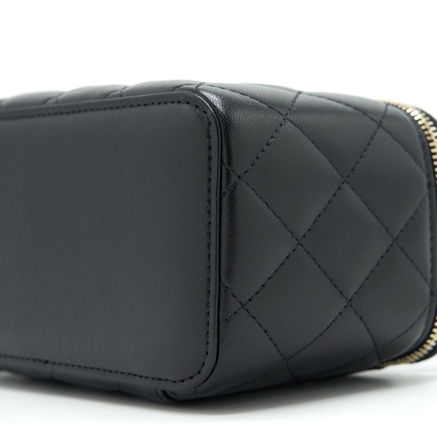 Chanel Top Handle Long Vanity with Chain lambskin black LGHW