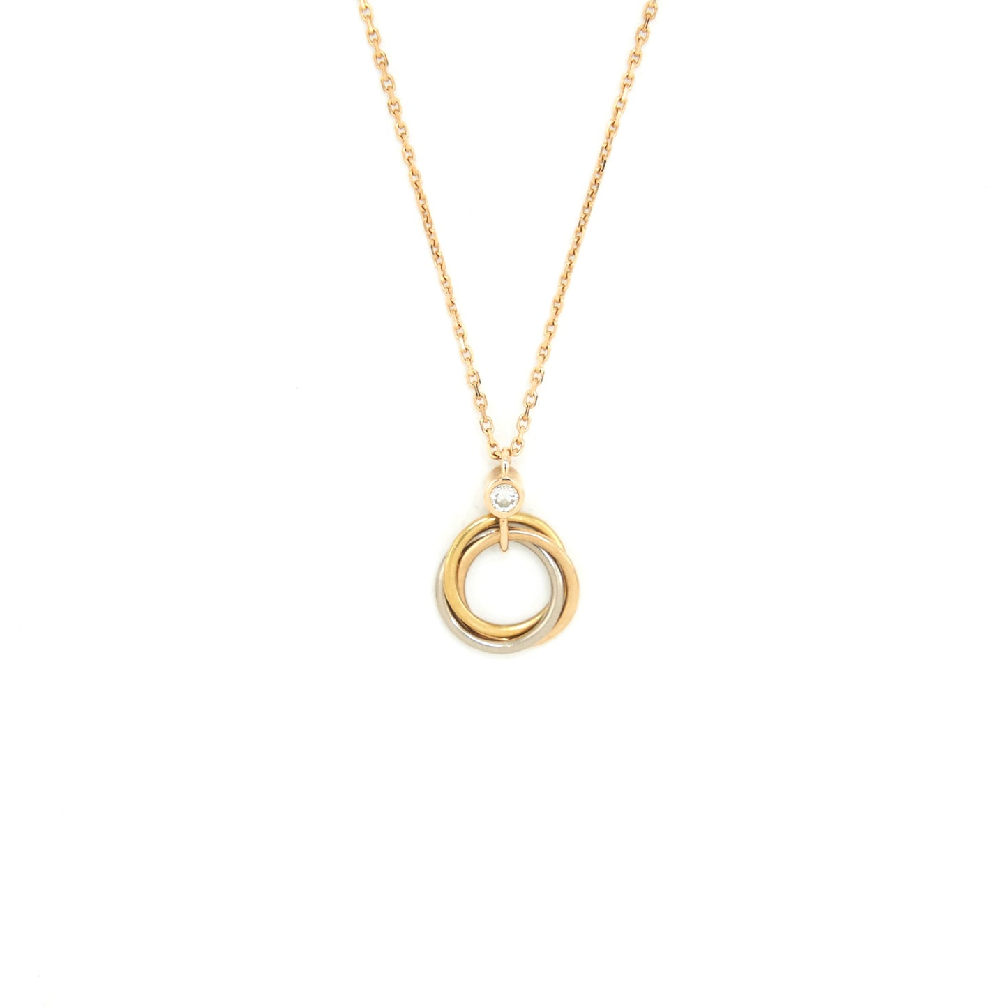 Cartier Trinity Necklace White Gold/Yellow Gold/Rose Gold With Dimond