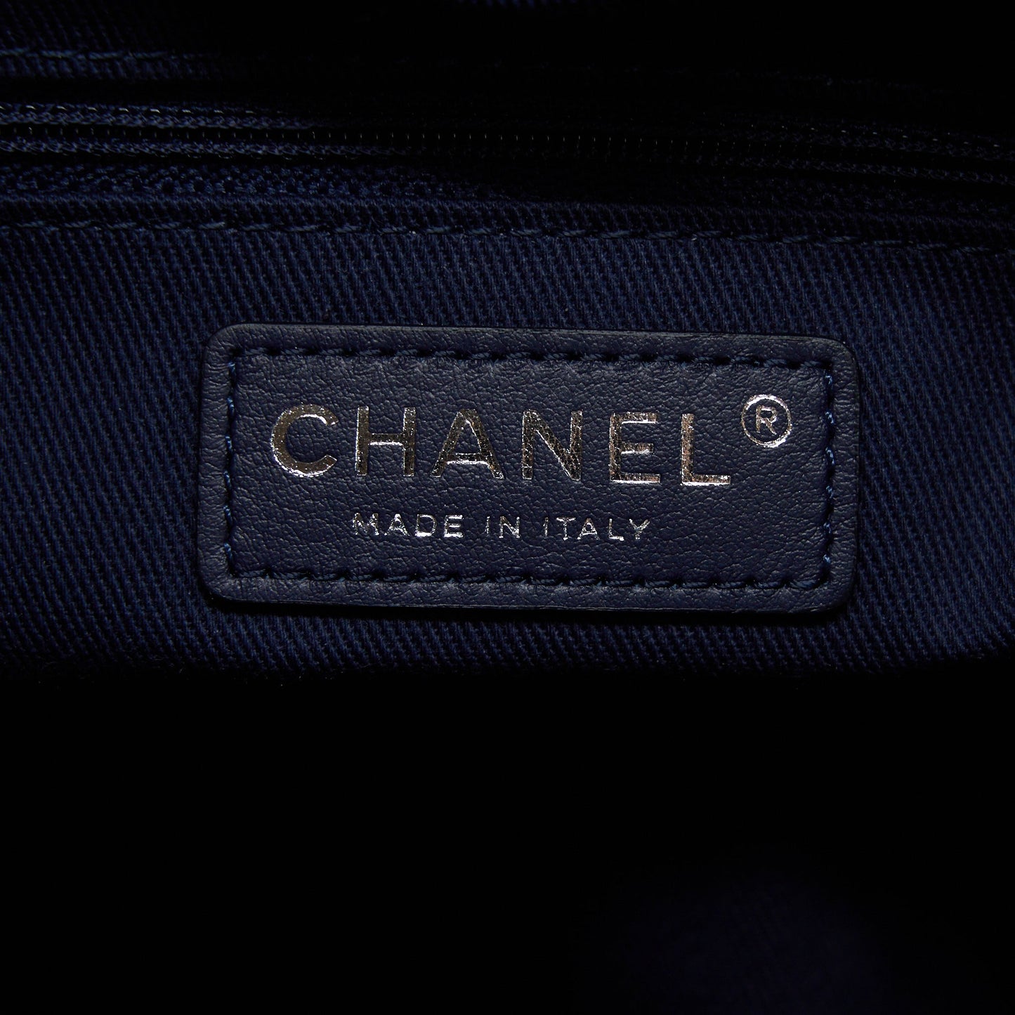 Chanel PM Deauville Tote Bag Canvas Navy SHW (Microchip)