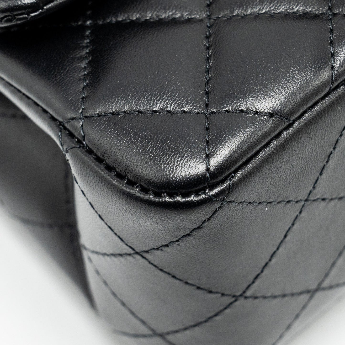 Chanel Mini Square Flap Bag Lambskin Black LGHW (microchip)