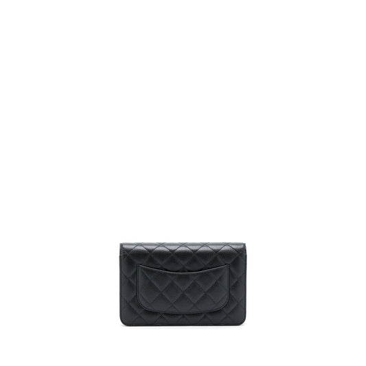 Chanel Classic Wallet On Chain Caviar Black SHW (Microchip)