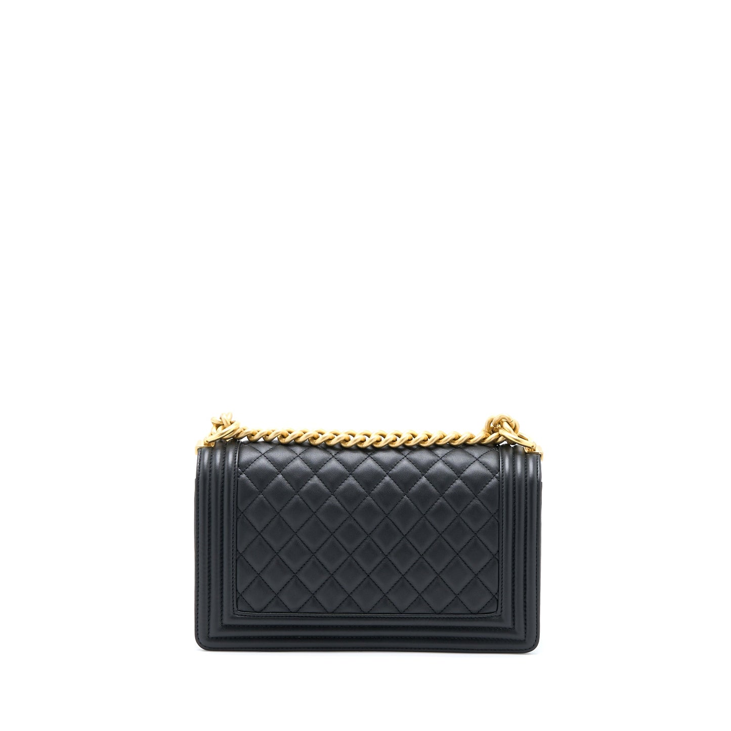 Chanel Medium Boy Bag Calfskin Black GHW (Microchip)