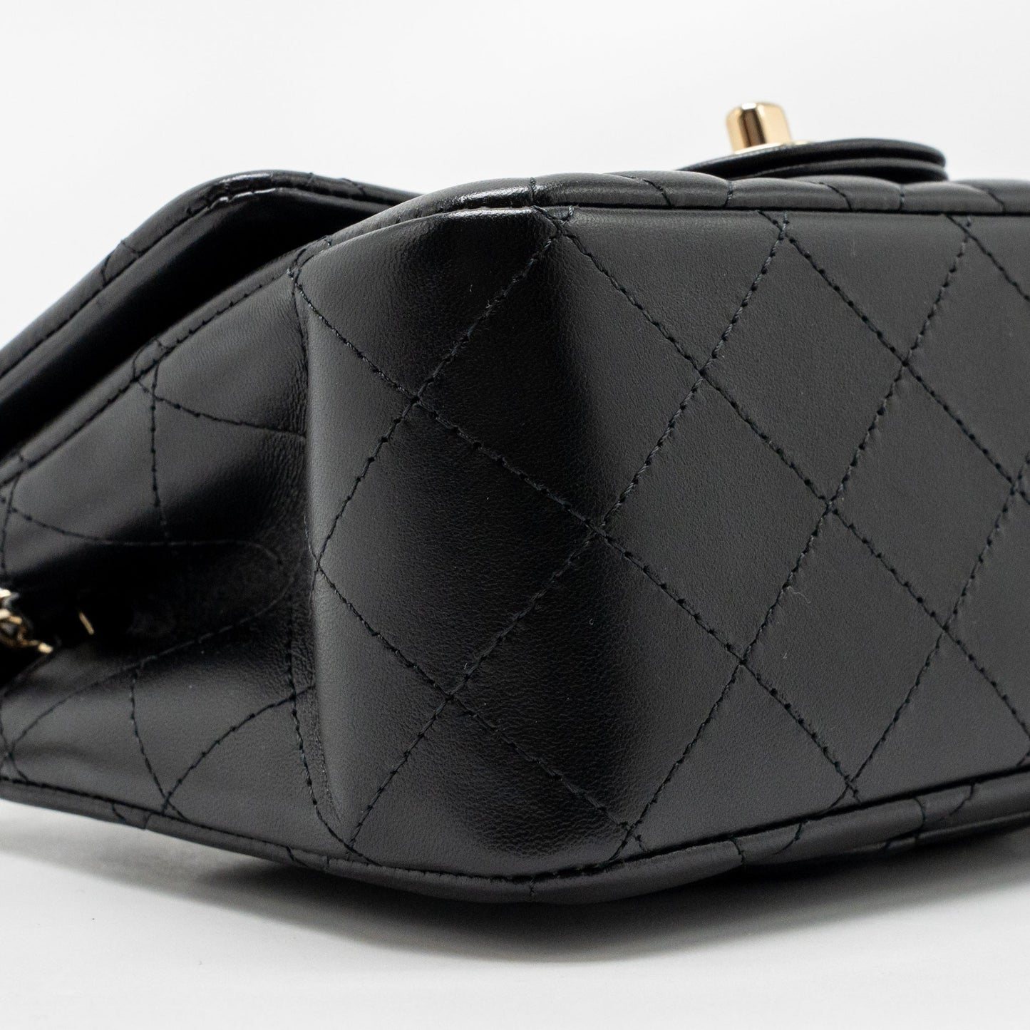 Chanel Classic mini square flap bag lambskin black LGHW (microchip)