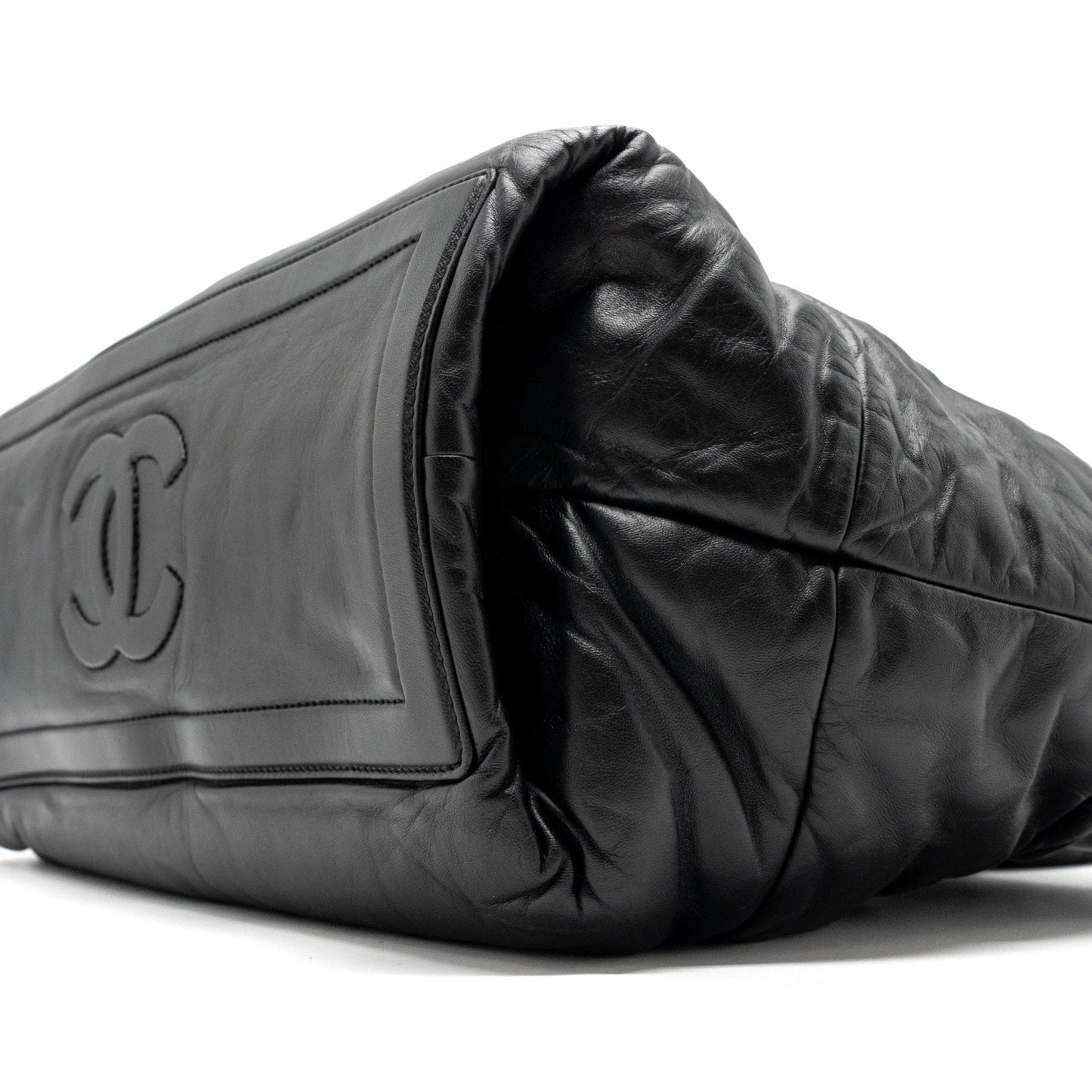 Chanel Puffy Down Down Tote Bag lambskin Black SHW