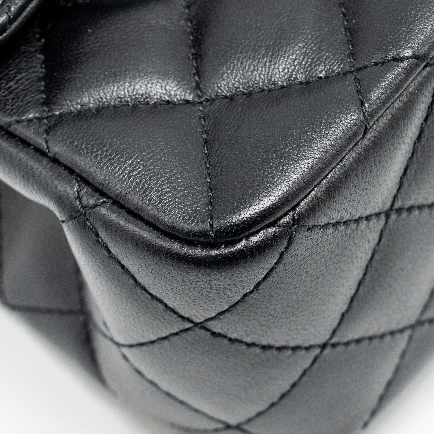 Chanel Crystal Detailed Top Handle Flap Bag Lambskin Black GHW (Microchip)
