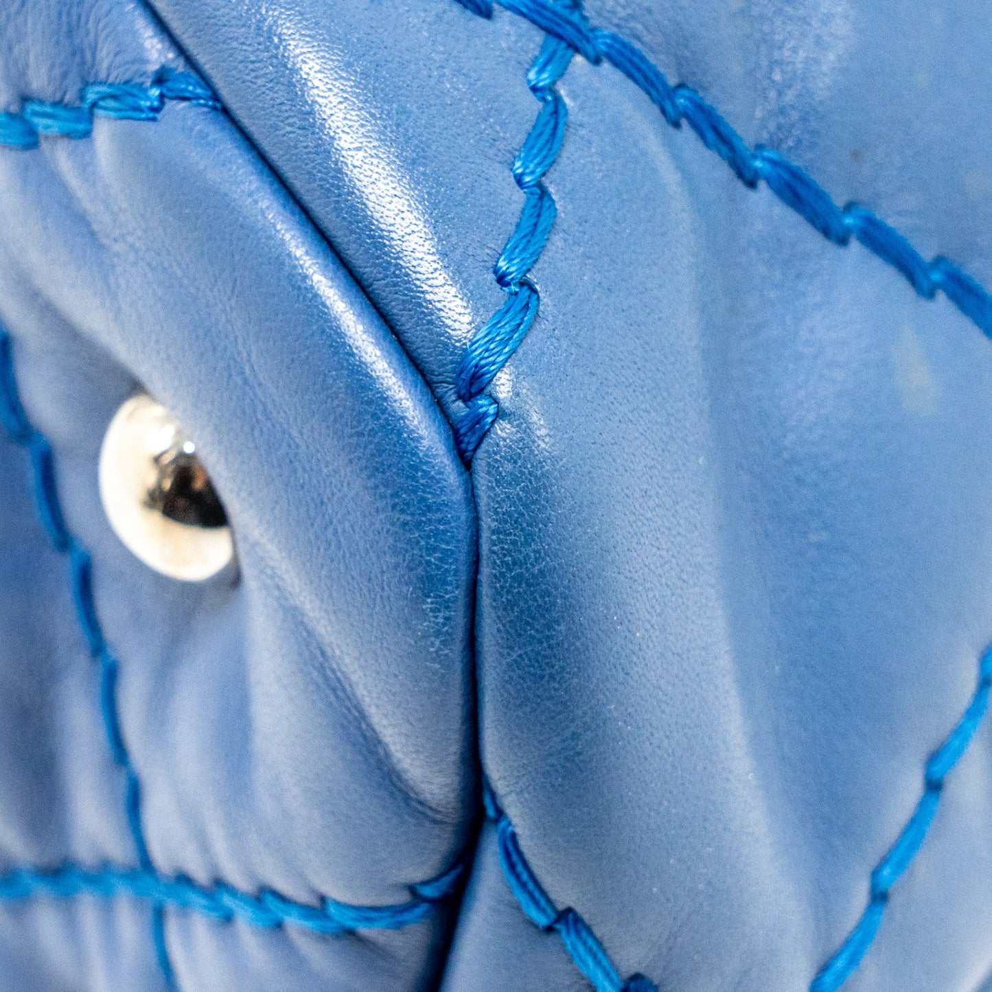 Chanel Hobo Shoulder Bag calfskin Blue SHW