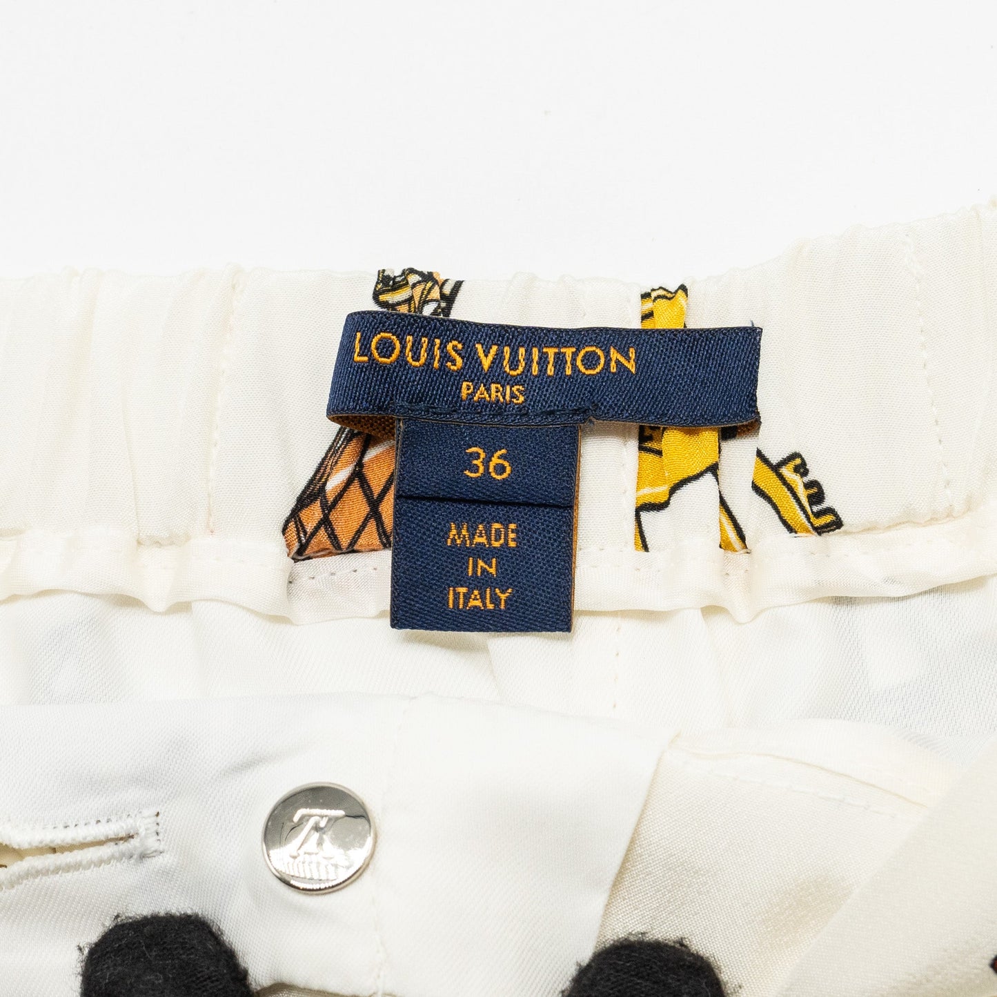 Louis Vuitton Size 36 Travel Short Silk Cream/multicolour