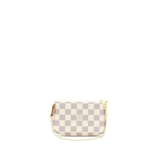 Louis Vuitton Mini Pochette Accessories Damier Azur Canvas GHW