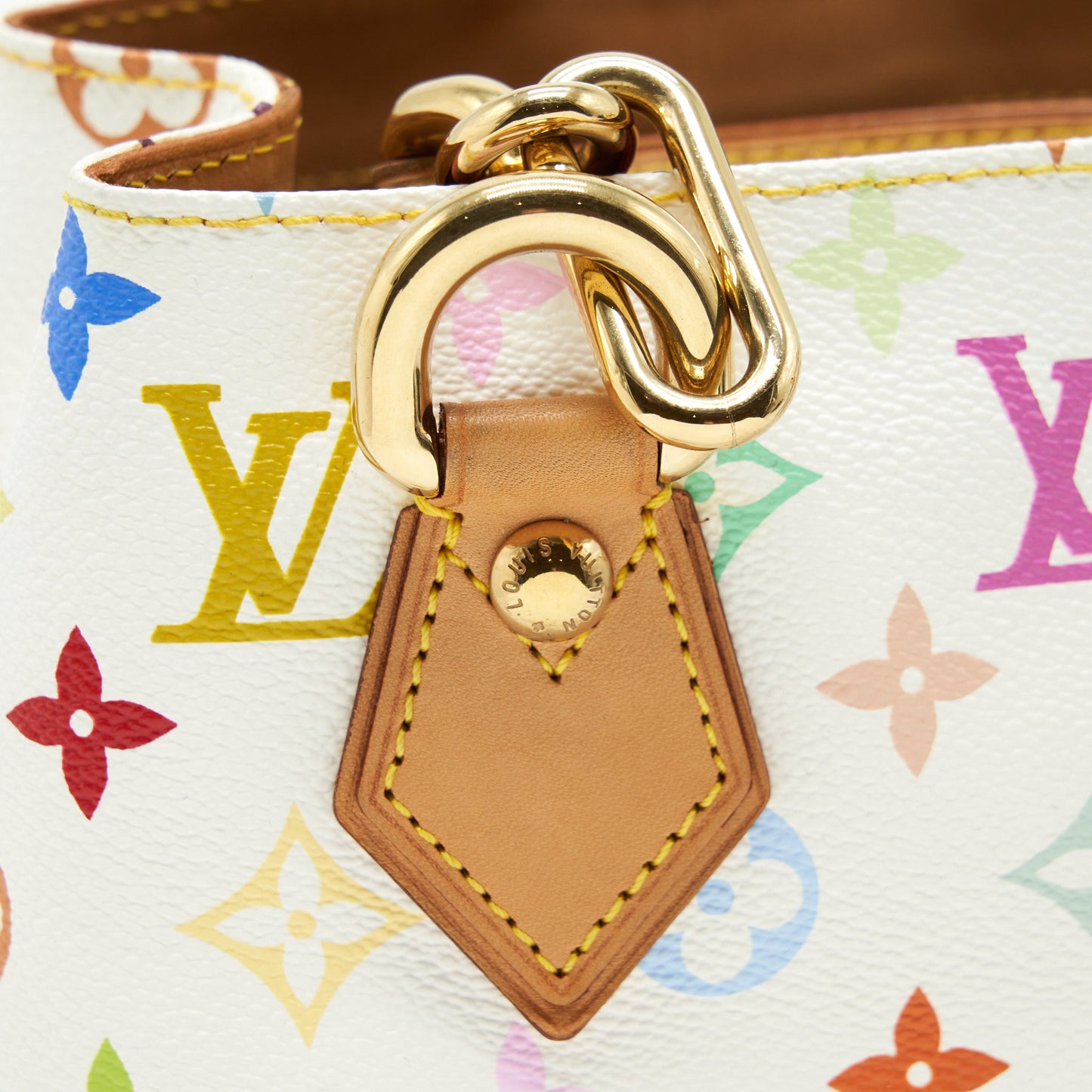 Louis Vuitton Vintage Tote Bag White/Multicolour GHW