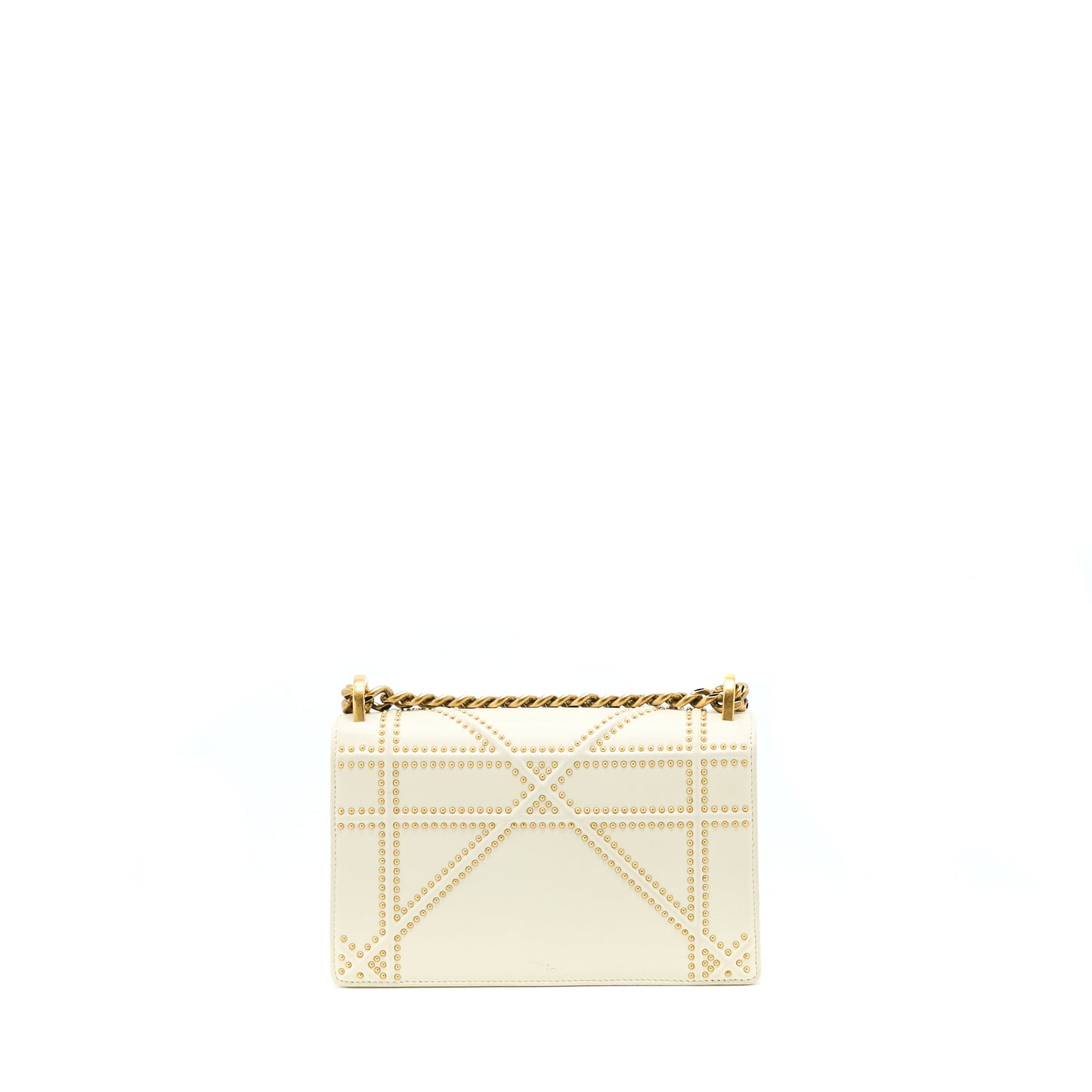 Dior Small Diorama Rockstud Crossbody Bag Lambskin White GHW