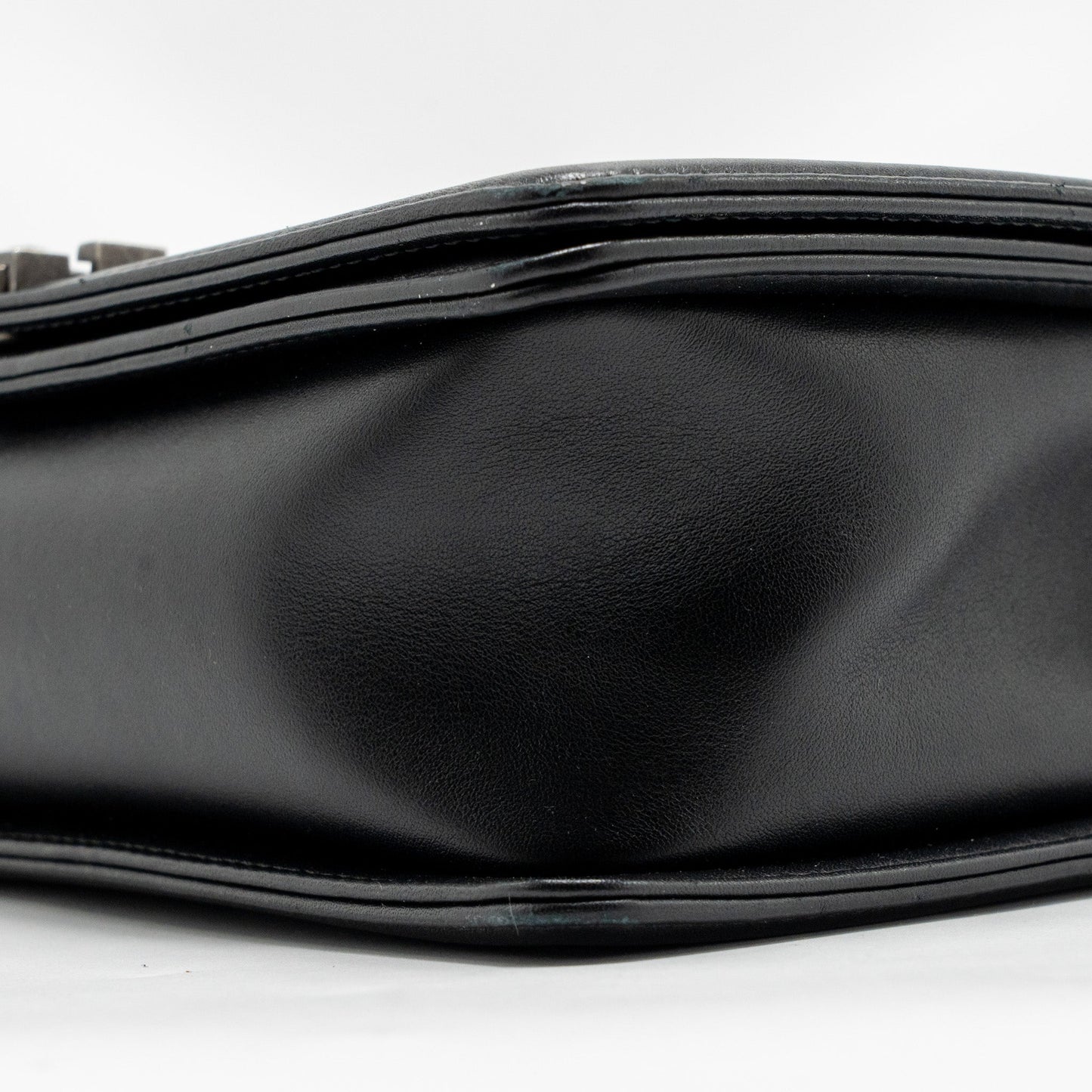 Chanel New Medium Boy Bag Calfskin Black Ruthenium Hardware