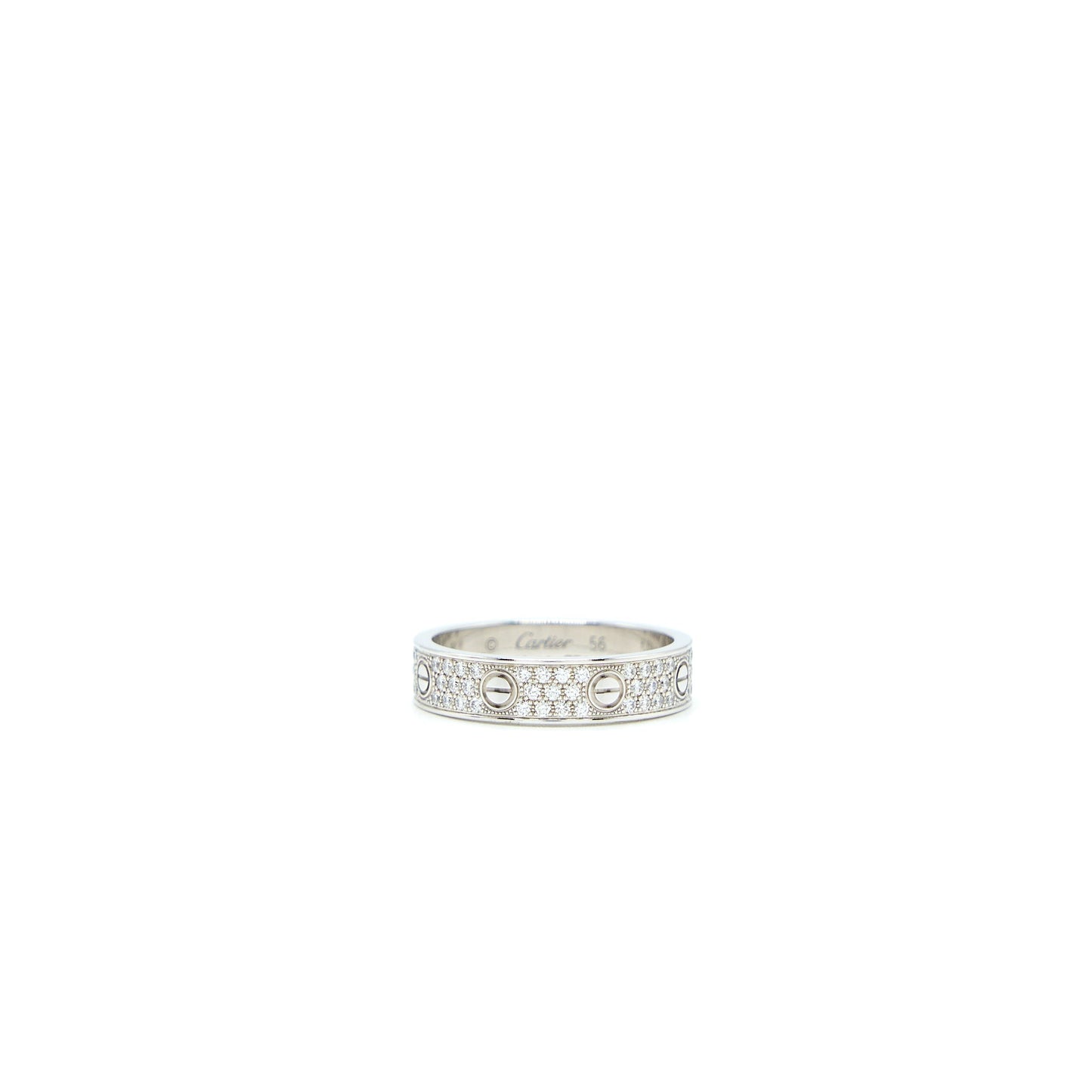 Cartier Size 56 Love Ring Diamonds Paved White Gold