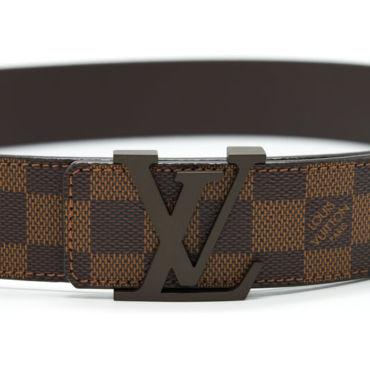 Louis Vuitton Size 95 Belt Damier Ebene Brushed Gold Hardware
