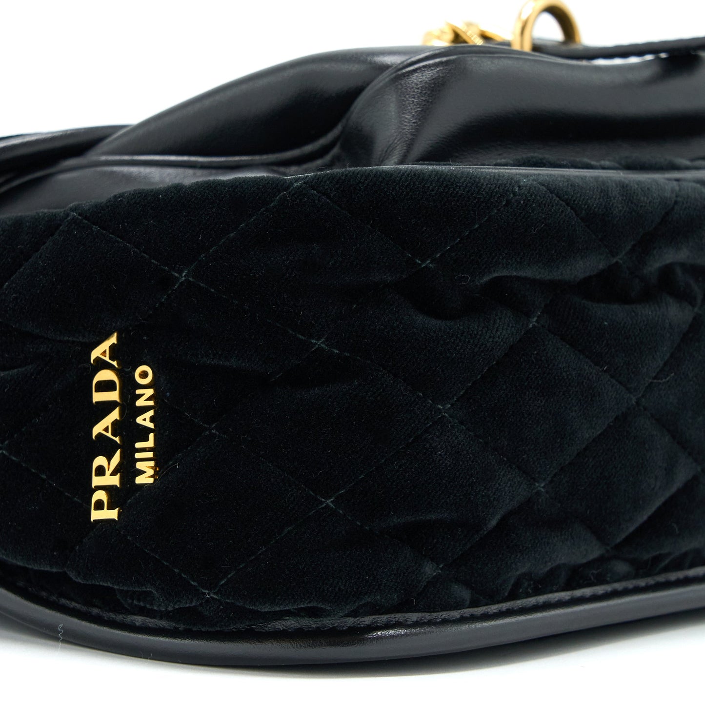Prada Corsaire Hobo Bag Velvet/Leather Black GHW