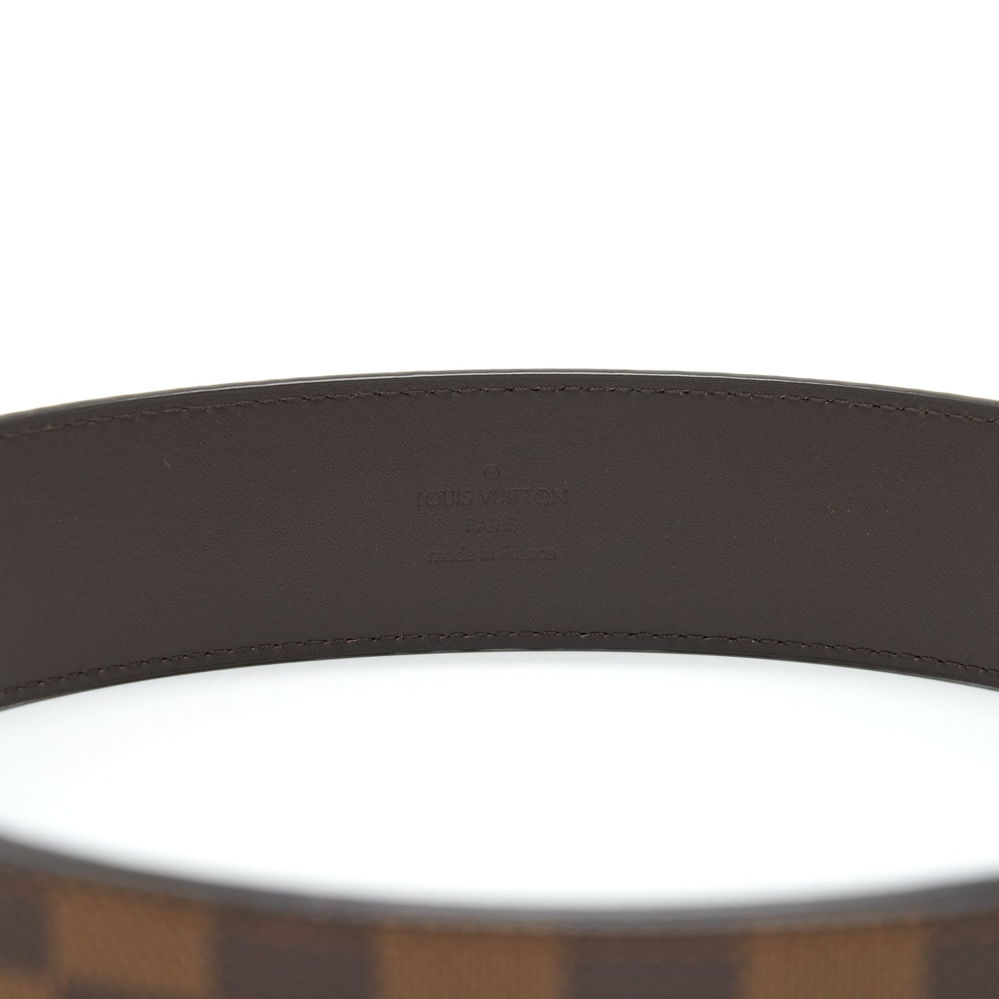 Louis Vuitton Size 95 Belt Damier Ebene Brushed Gold Hardware