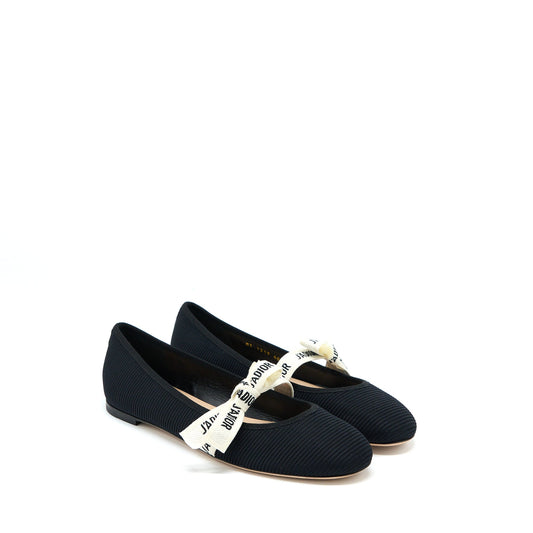 Dior Size 40 Miss J`ADIOR Ballet Flat Black