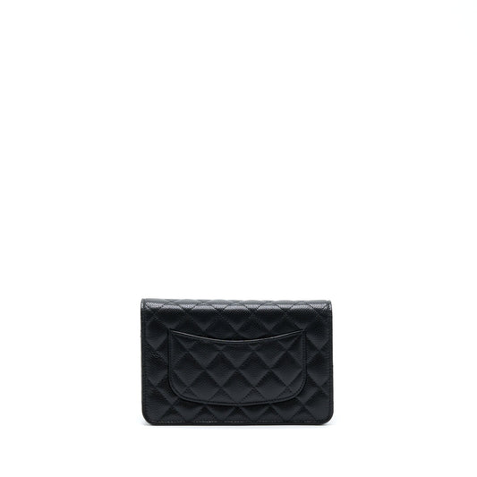 Chanel Classic Wallet On Chain Caviar Black GHW (Microchip)