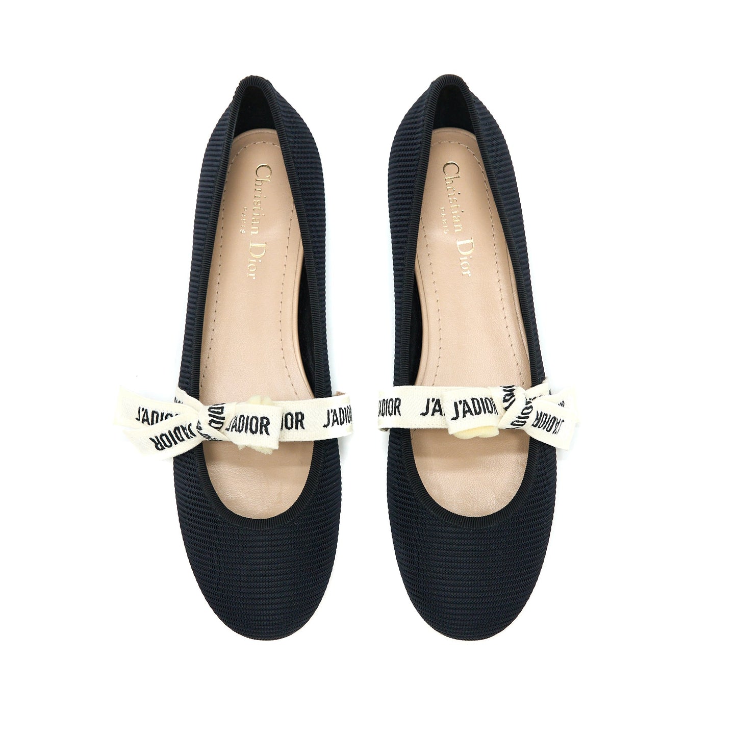 Dior Size 40 Miss J`ADIOR Ballet Flat Black