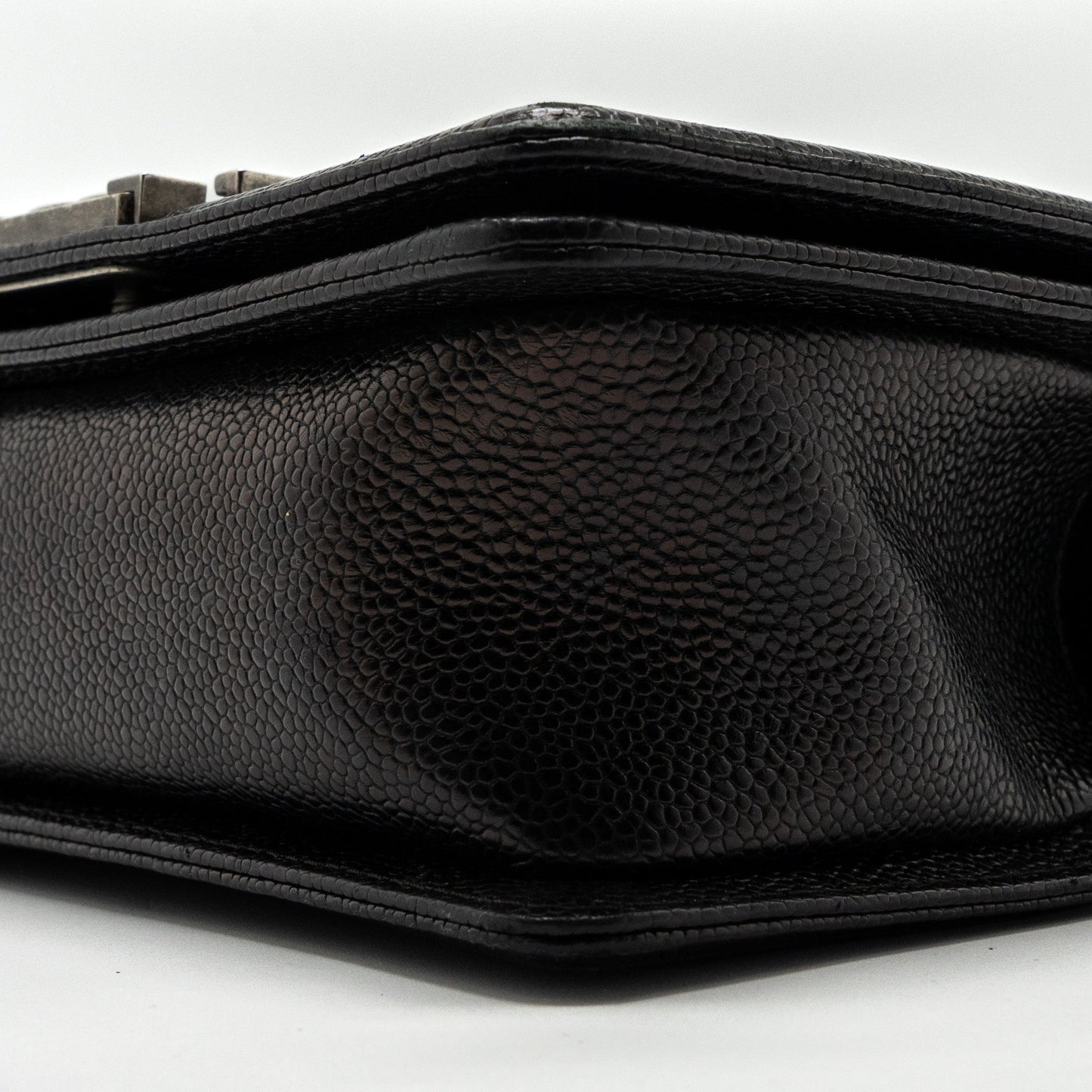 Chanel small boy bag caviar black ruthenium hardware
