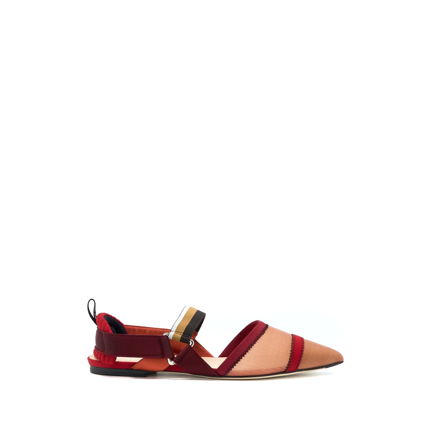Fendi Size 40 Sling Back Flat Shoes Multicolour