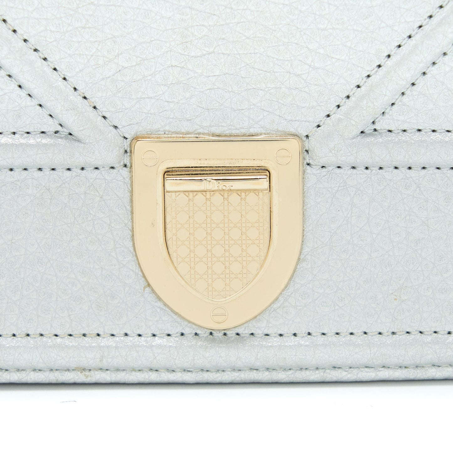 Dior Diorama Wallet on Chain Calfskin Silver LGHW