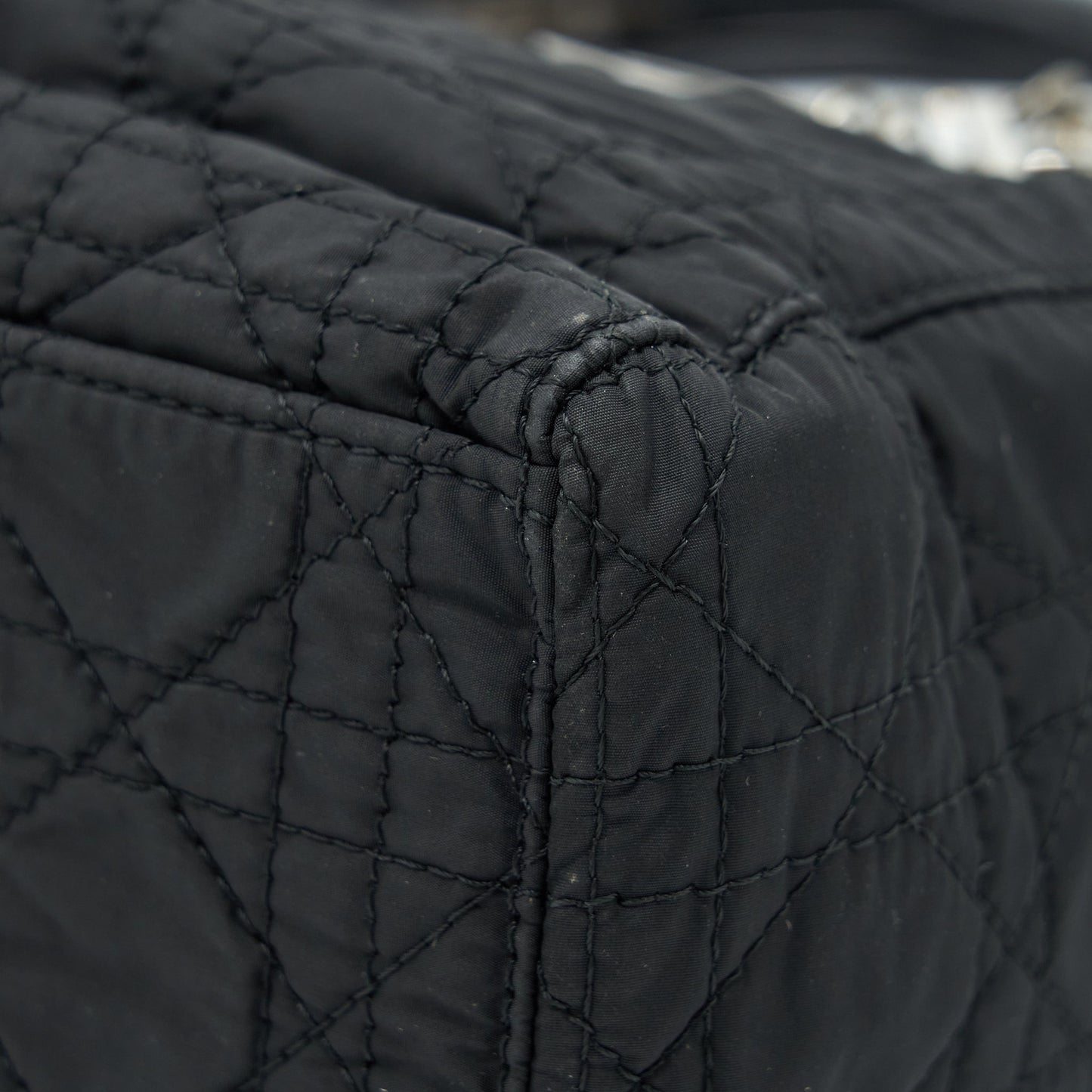 Dior Vintage Medium Lady Dior Nylon/Fabric Black SHW