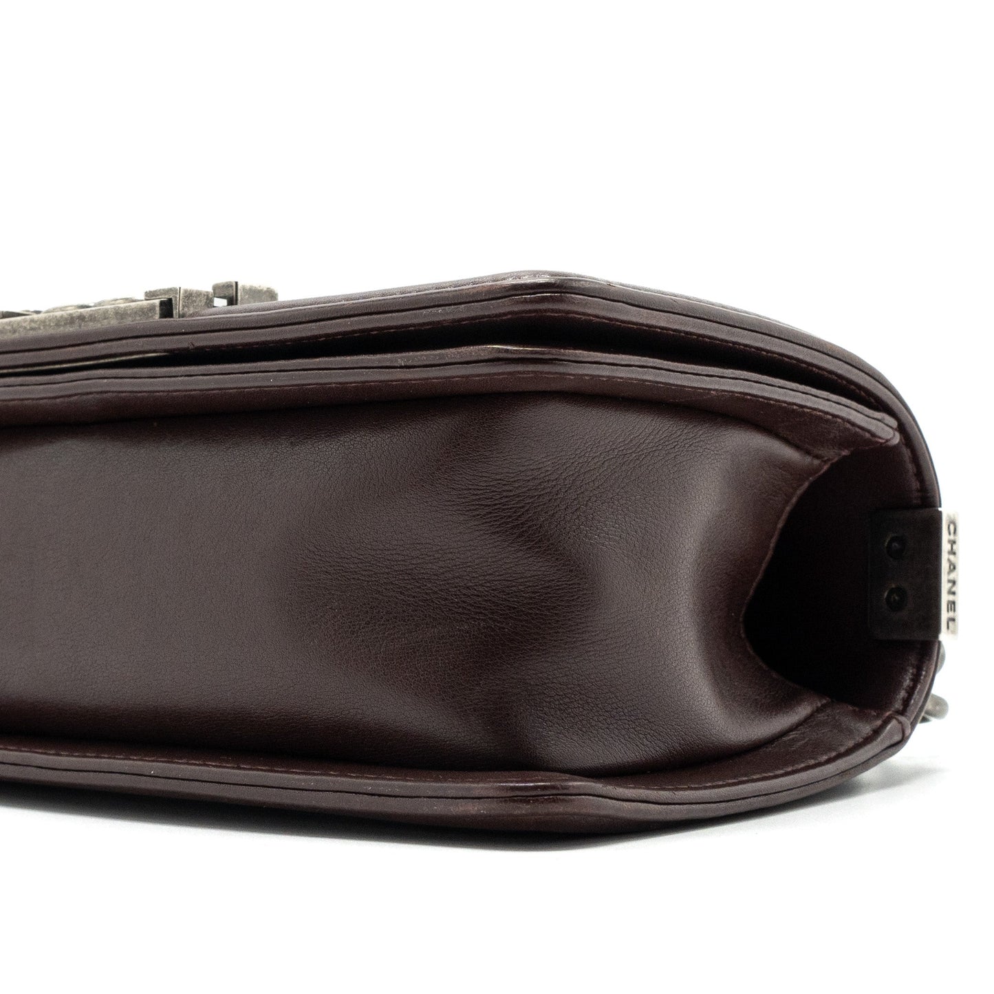 Chanel Chevron Small Boy Bag Lambskin BURGUNDY RUTHENIUM HARDWARE