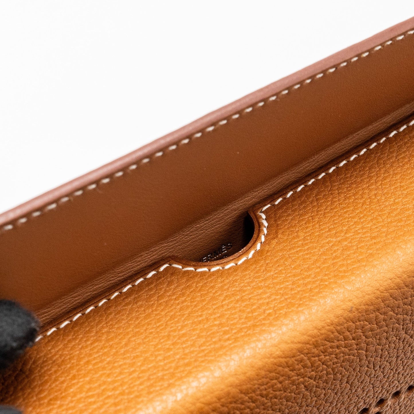 Herems Videpoches Bag Barenia Faubourg fauve SHW stamp B