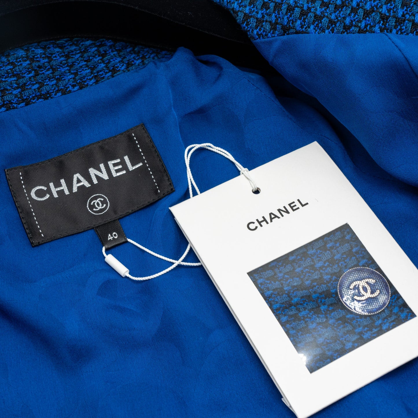 Chanel size 40 22P Blouson jacket cotton/wool/polyamide dark blue