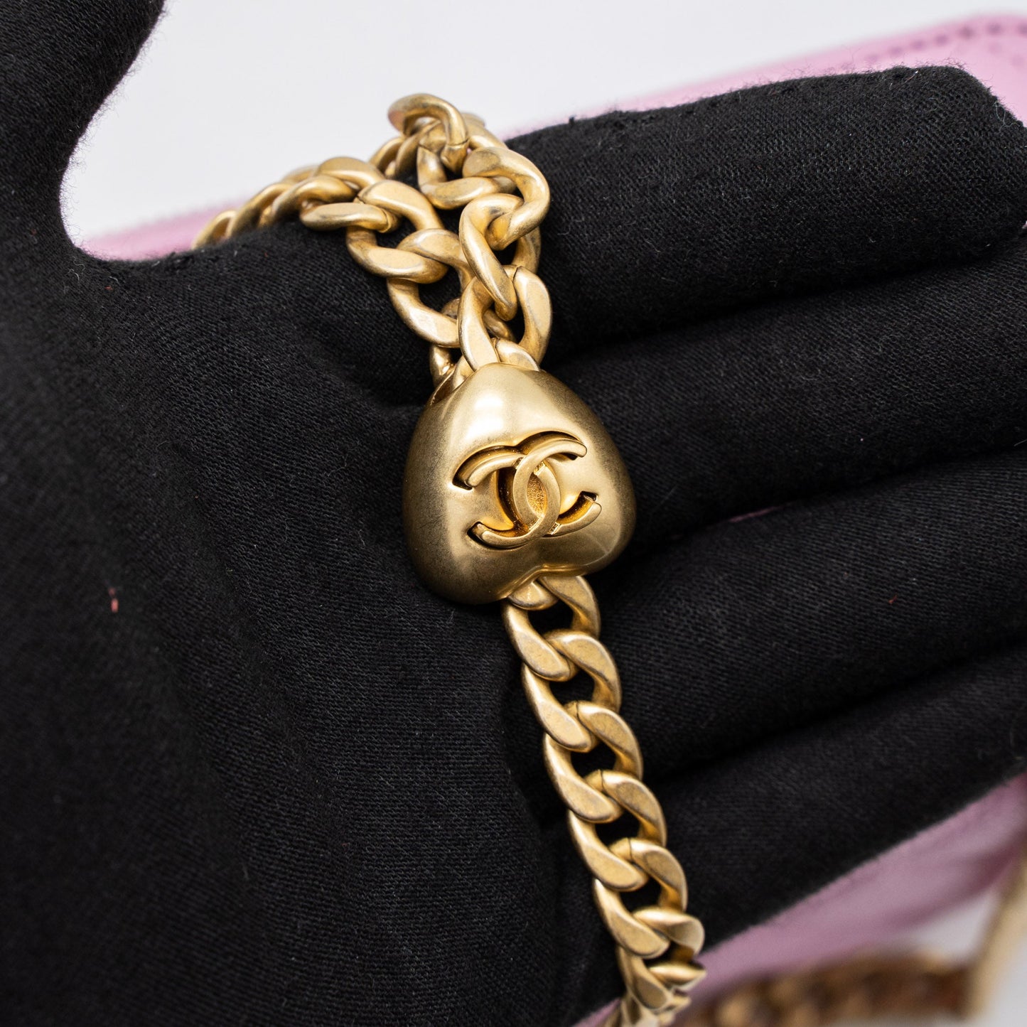 Chanel 23P Coco Love Long Vanity with Chain Caviar Pink GHW (Microchip)