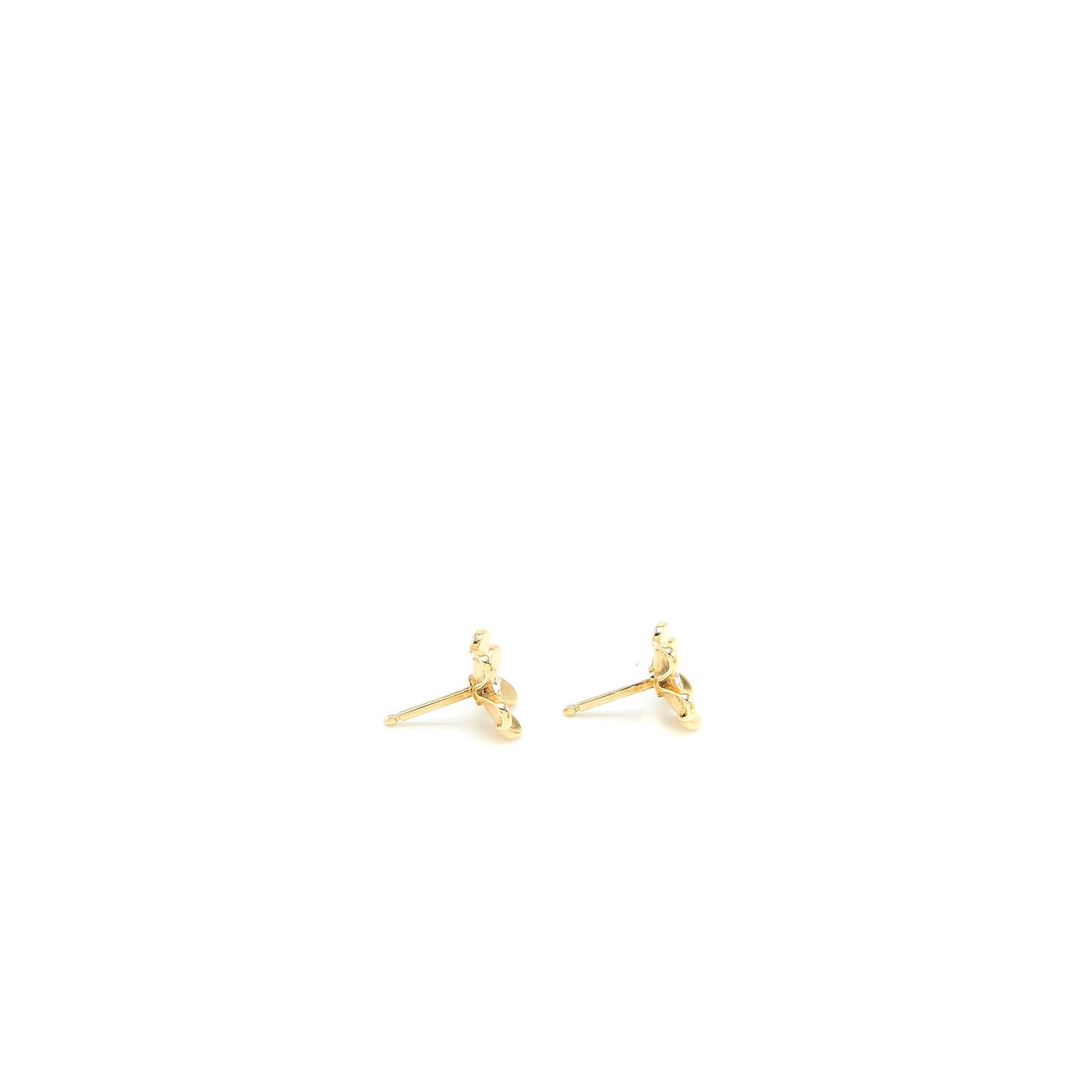 Van Cleef & Arpels Frivole Earrings, Mini Model Yellow Gold With Diamonds