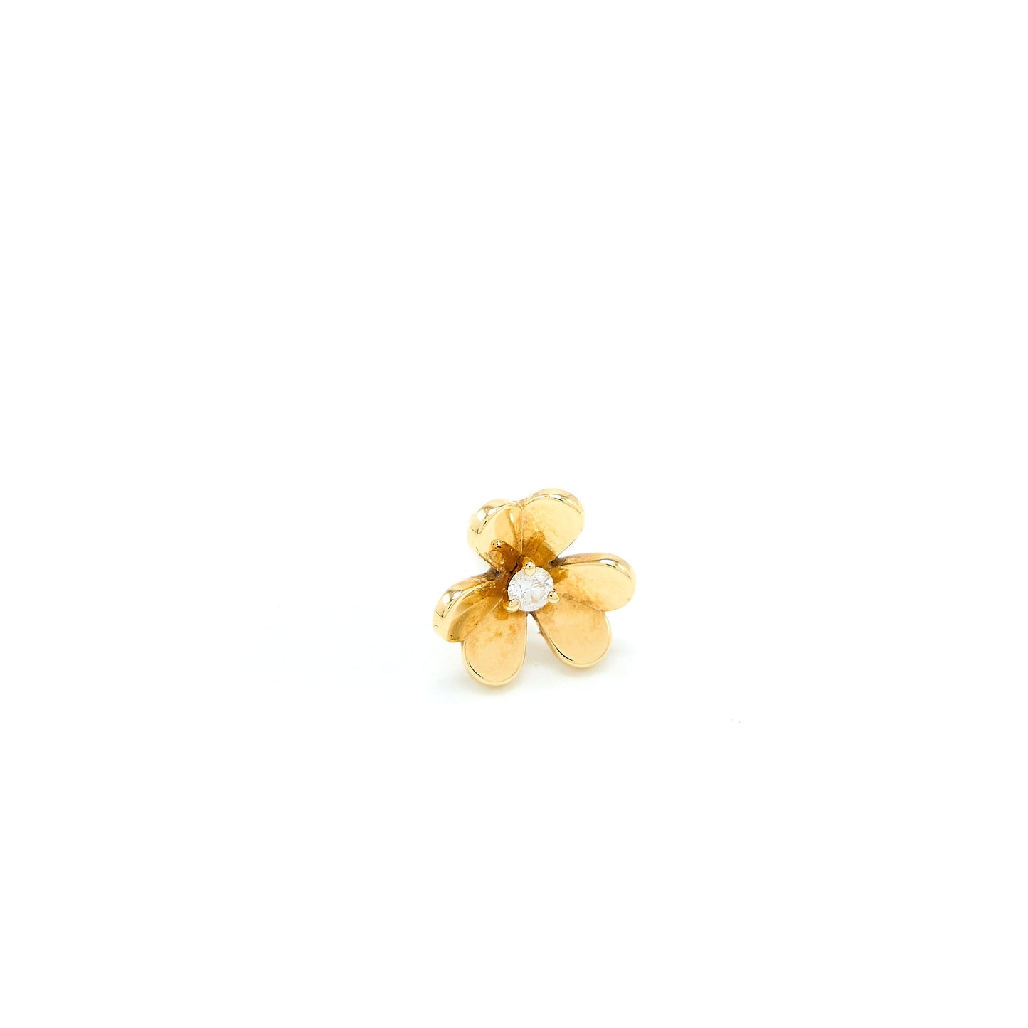 Van Cleef & Arpels Frivole Earrings, Mini Model Yellow Gold With Diamonds