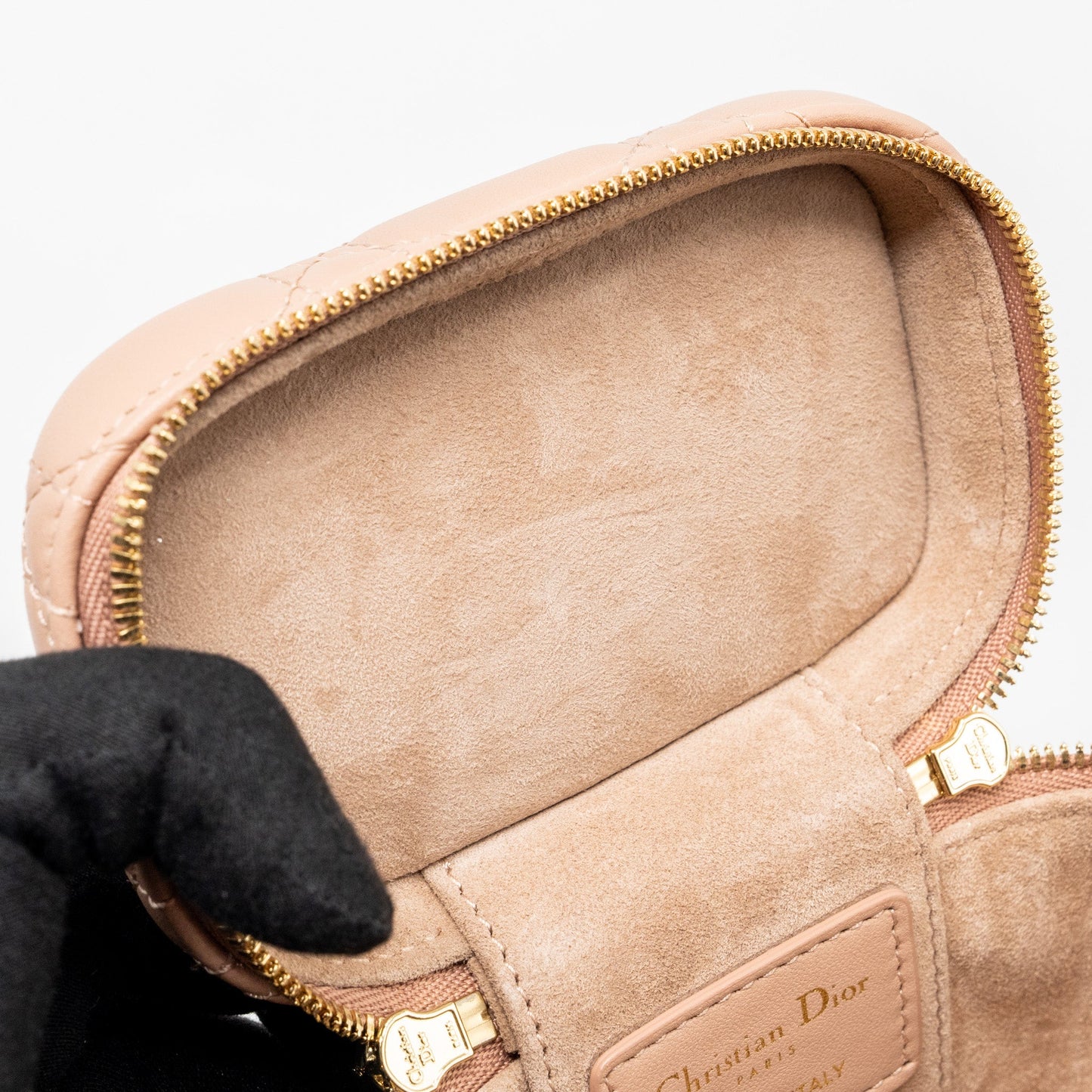Dior Micro Lady Dior Vanity Case lambskin dark beige LGHW