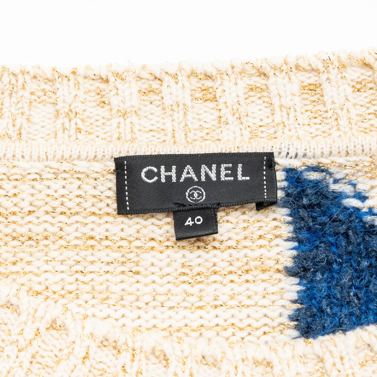 Chanel size 40 cashmere sweater silk/metal polyester Multicolour