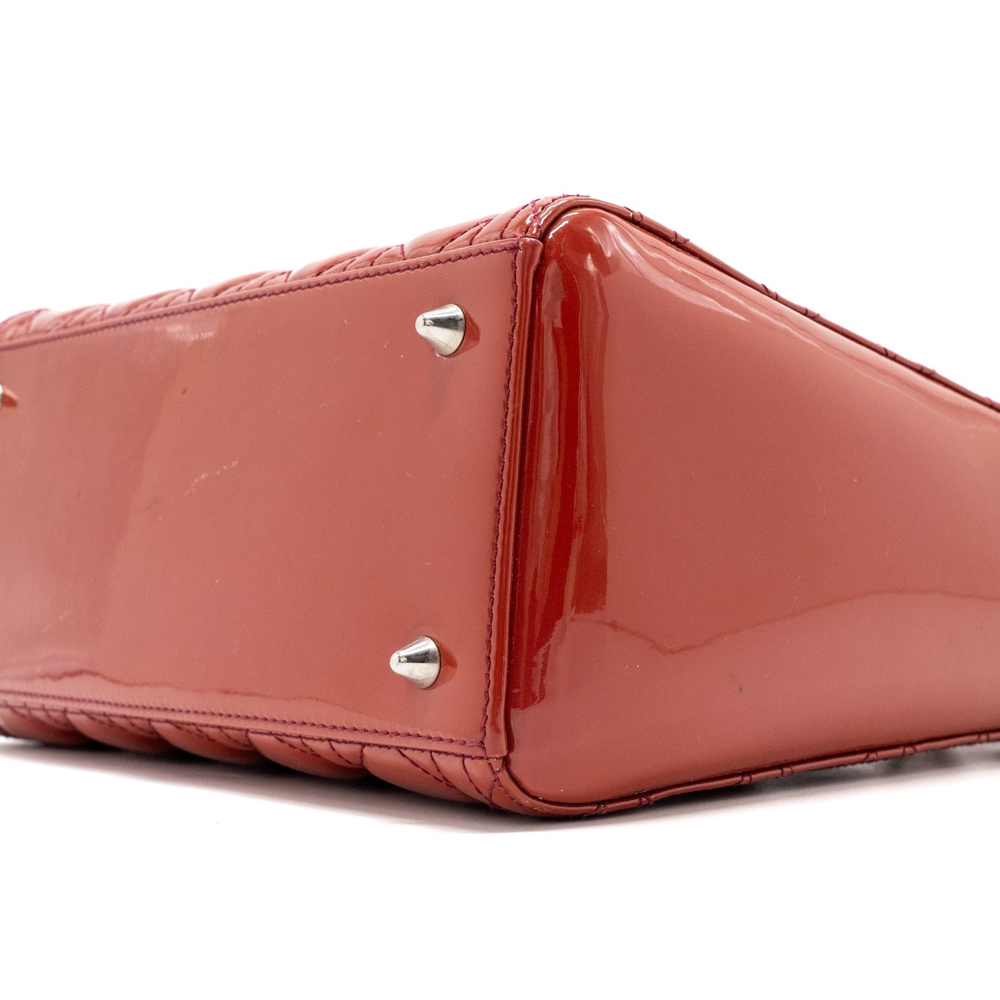 dior medium lady dior patent dark pink SHW