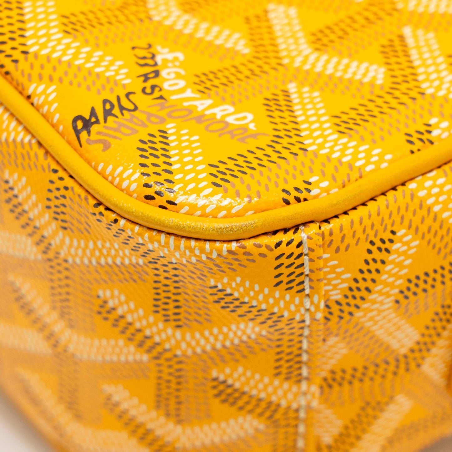 Goyard Cap Vert PM Crossbody Bag Goyardine Canvas Yellow SHW