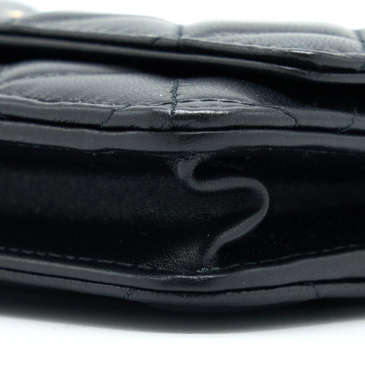 Chanel Pearl Crush Wallet on Chain Lambskin Black GHW (Microchip)