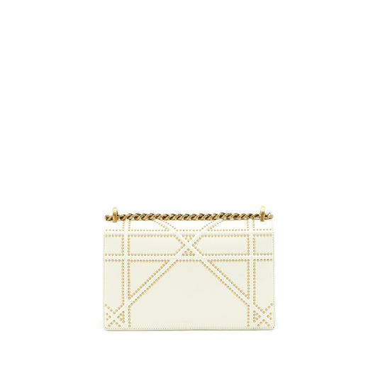 Dior Medium studded Diorama White GHW