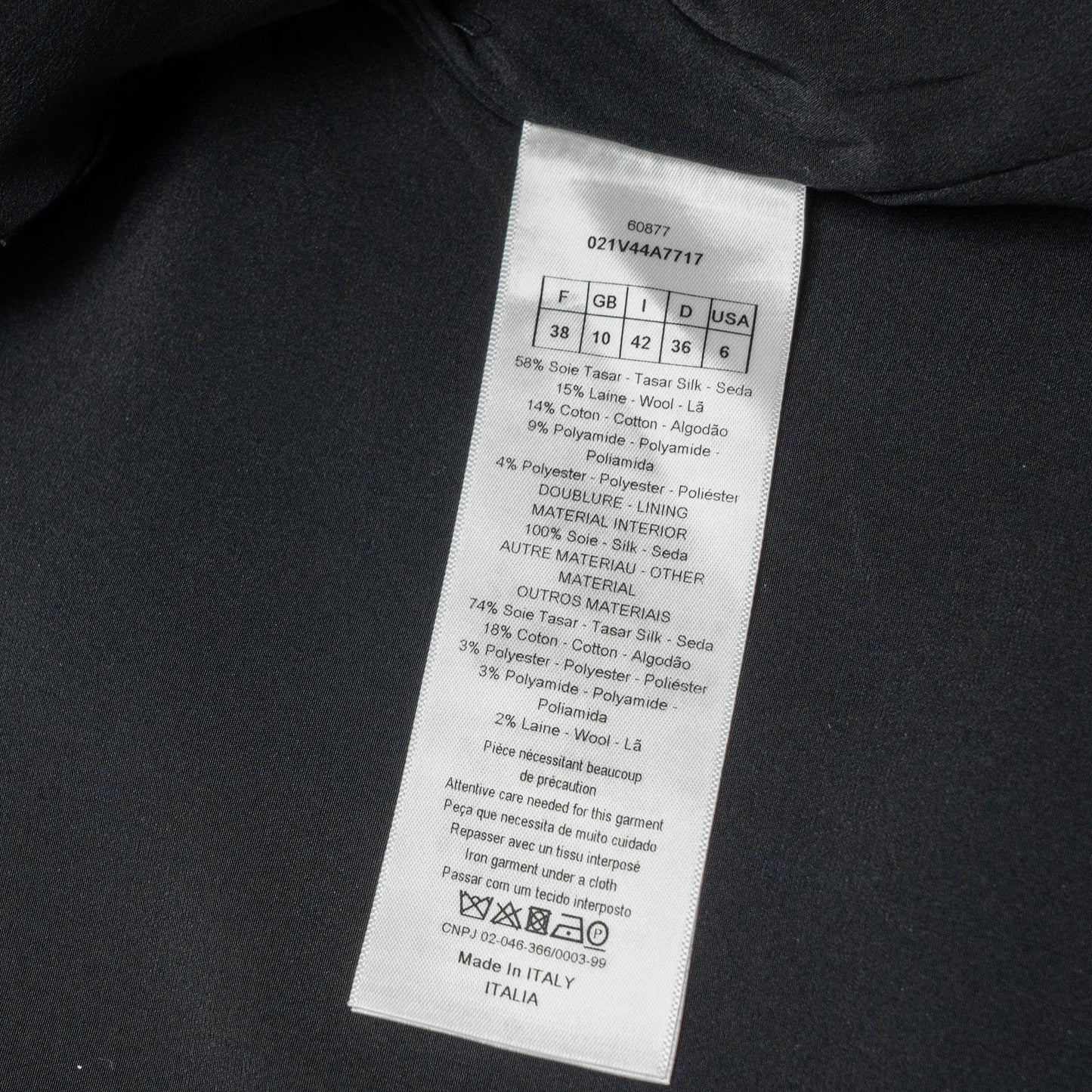 Dior size 38 Suit jacket silk/wool/cotton beige/black