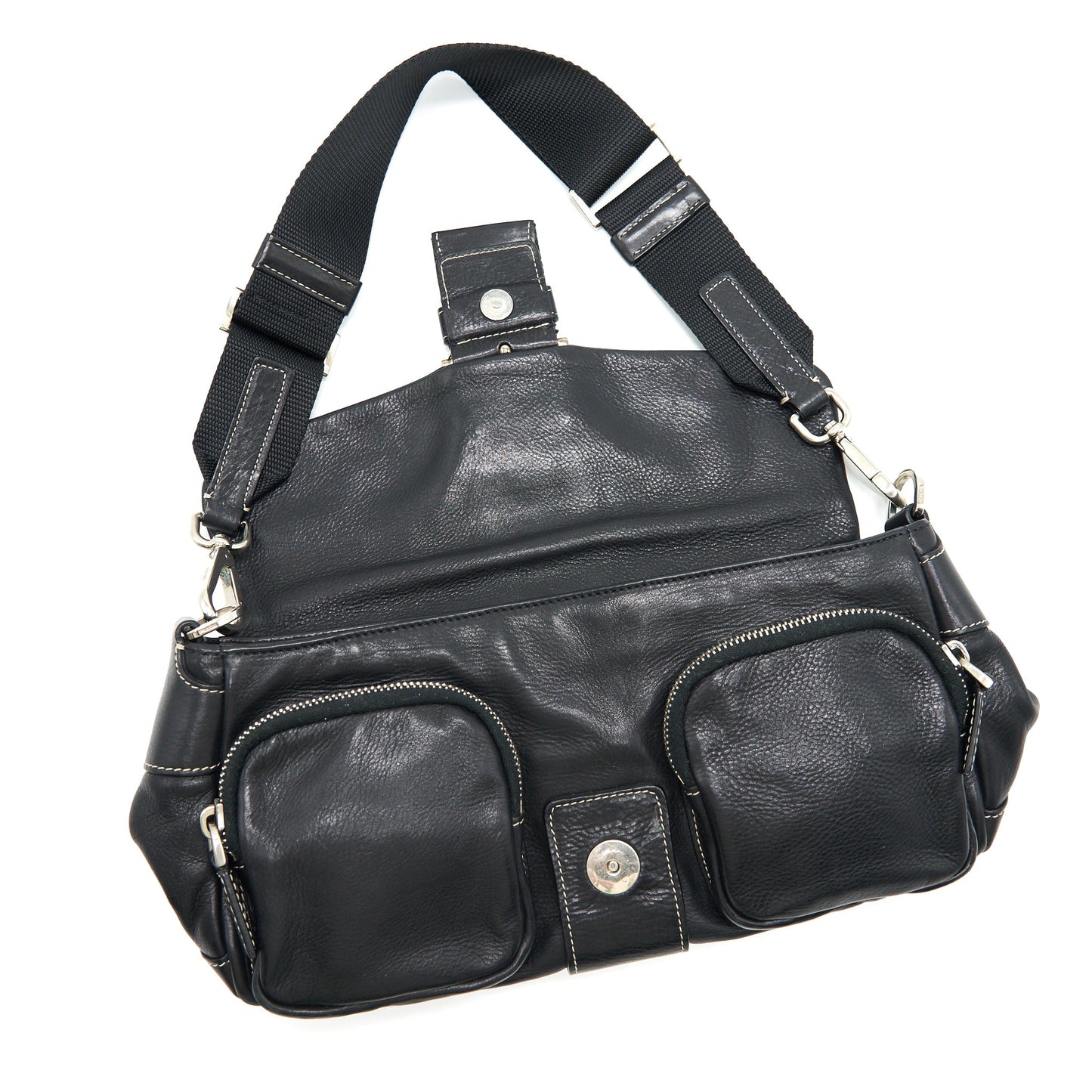 PRADA Long Shoulder Bag in Black SHW