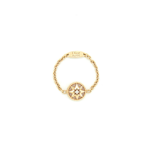 Dior size 50 Rose Des Vents Ring XS, Rose Gold, Dimond and Pink Opal