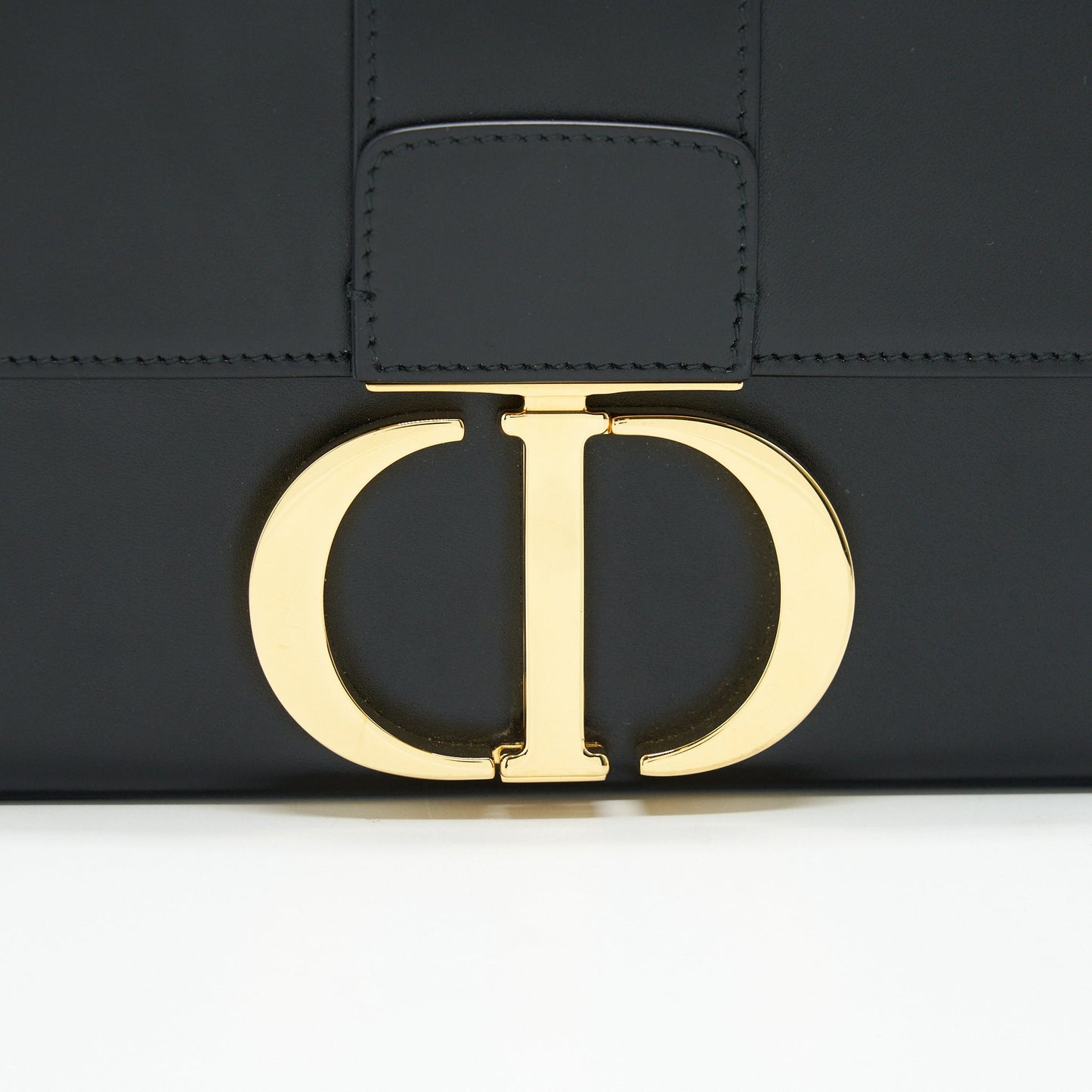 CHRISTIAN DIOR 30 MONTAIGNE SMALL BOX BAG LEATHER BLACK