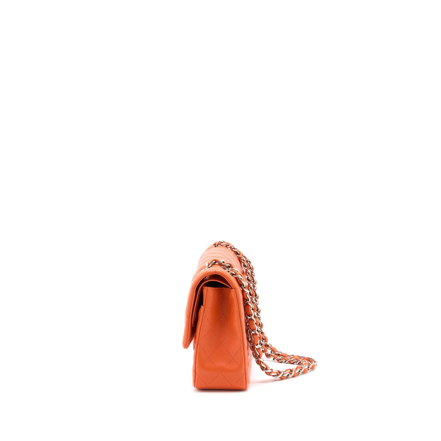 Chanel Medium Classic Double Flap Bag Lambskin Orange SHW