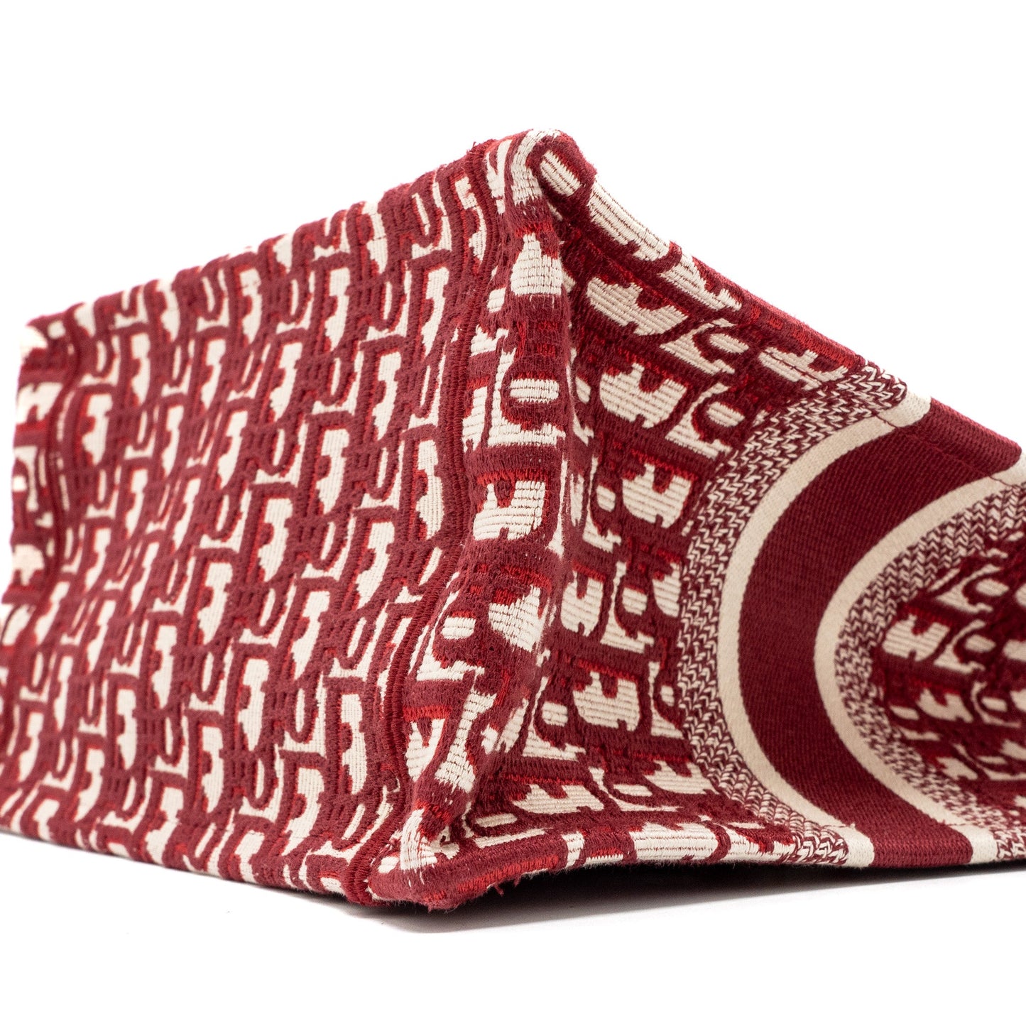 Dior small book tote oblique embroidery canvas red