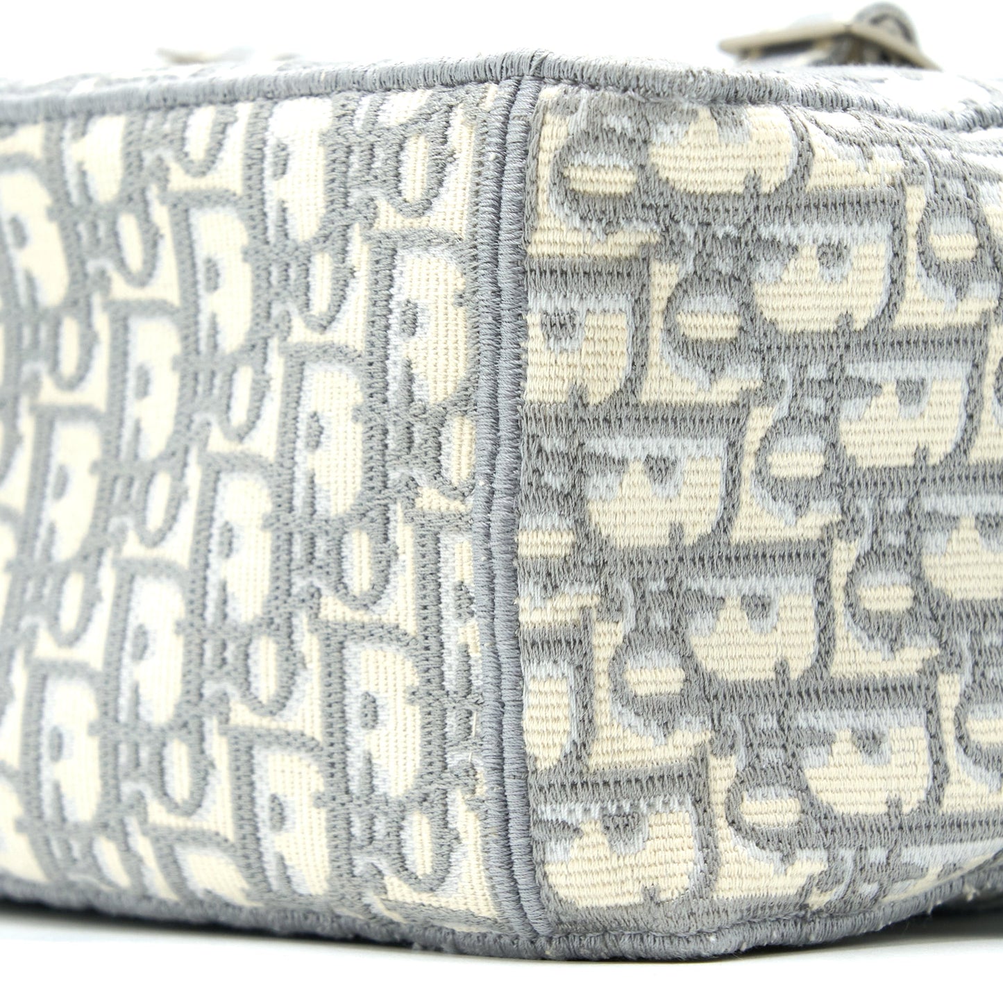 Dior Diorcamp Messenger Bag Oblique Embroidery Light Grey SHW