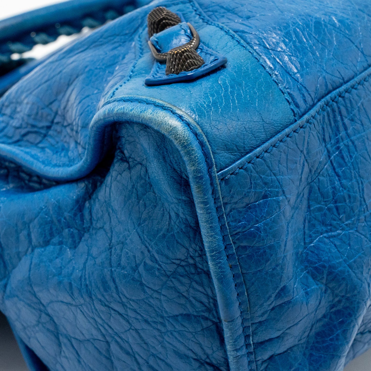 Balenciaga classic city bag Lambskin blue Ruthenium SHW
