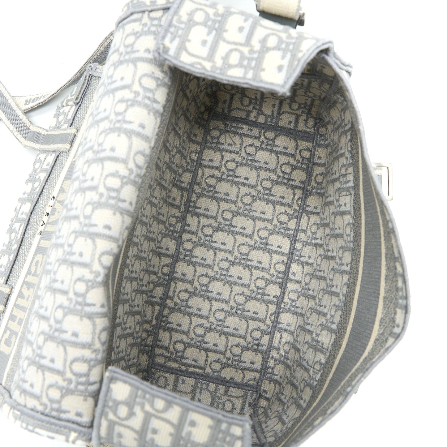 Dior Diorcamp Messenger Bag Oblique Embroidery Light Grey SHW