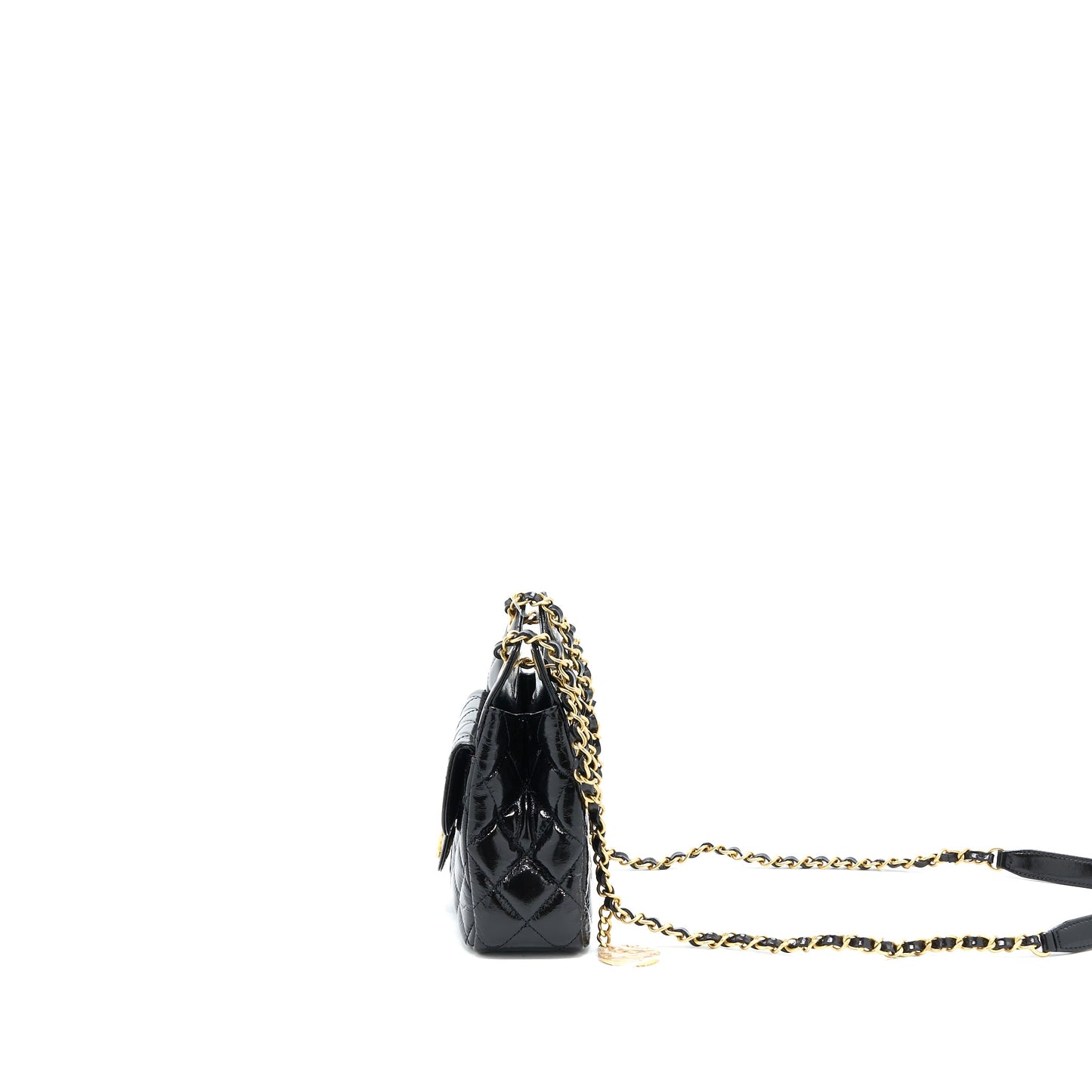 Chanel 23C Small Hobo Bag Shiny Calfskin Black Brushed GHW (Microchip)
